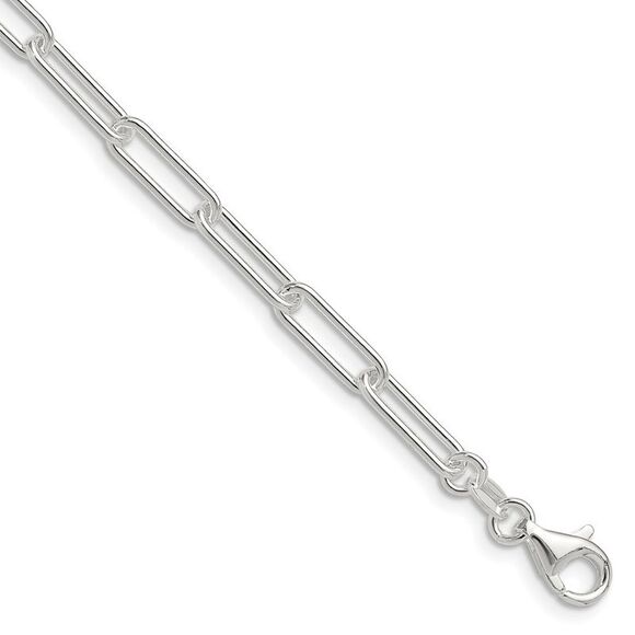 Kazi Luxury Sterling Silver Polished 4.5mm Paperclip Chain